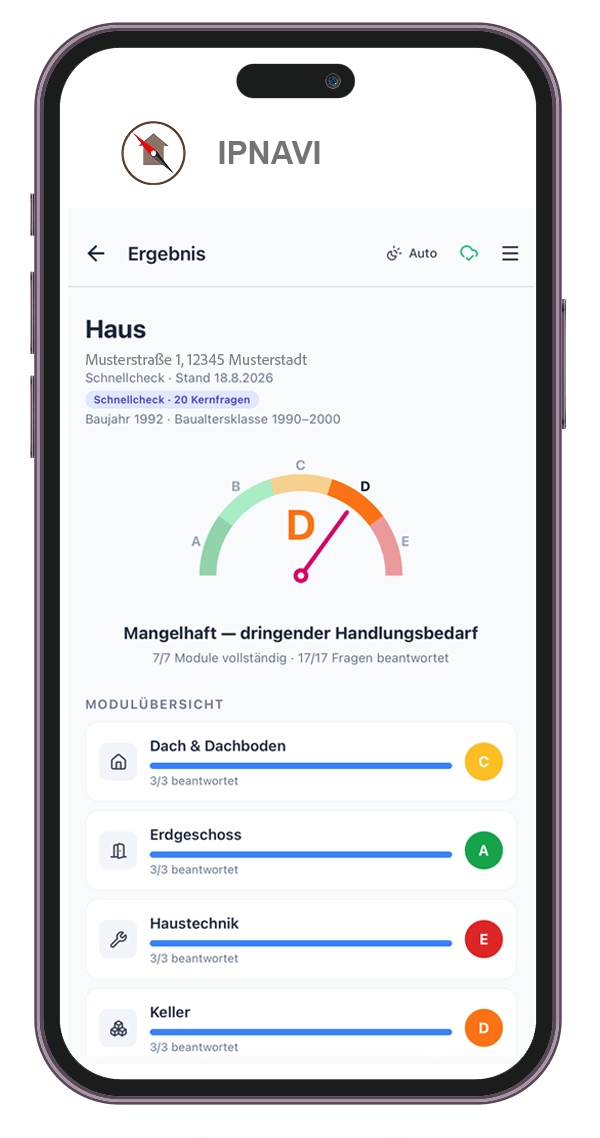IPNAVI Anzeige Ergebnis Hausbegehung IPNAVI Anzeige Ergebnis Hausbegehung